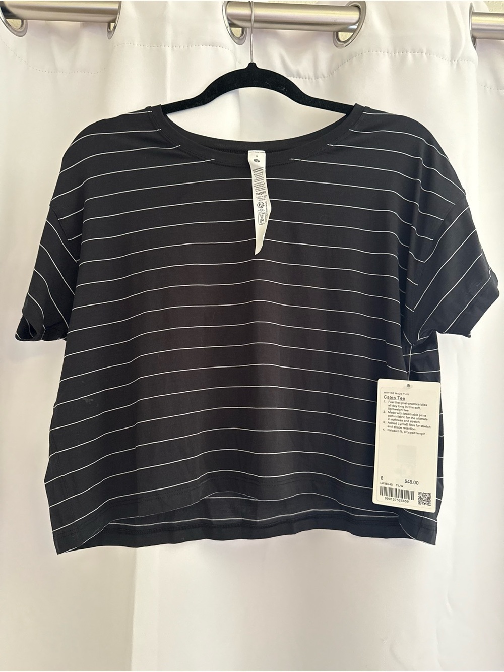 lululemon athletica Black Tee with White Stripes